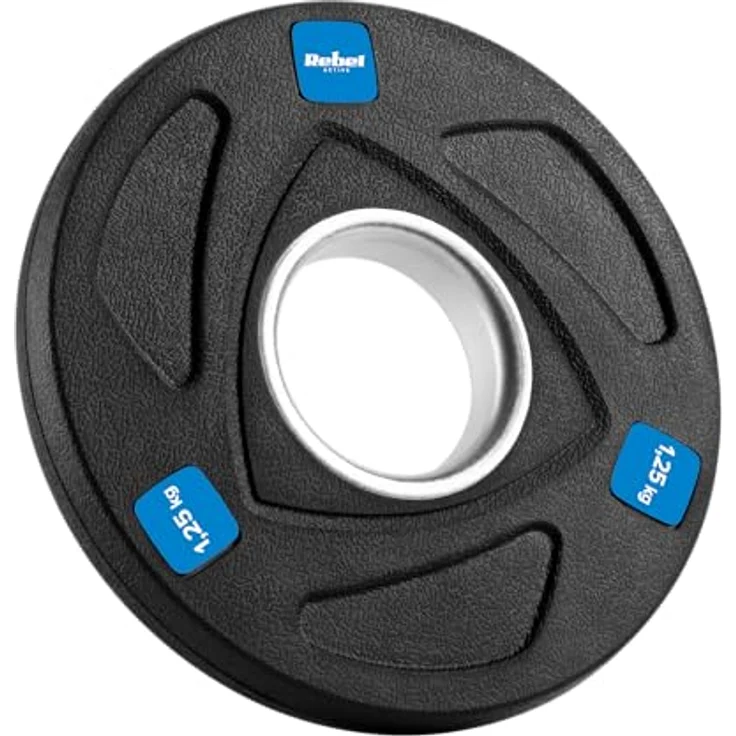 Rebel Olympisches Hantelset, Gusseisen 30 kg mit 8x1,25 kg, 4x2,5 kg, 2x5 kg, 51 mm Durchmesser, gummierte Oberfläche – Bild 7