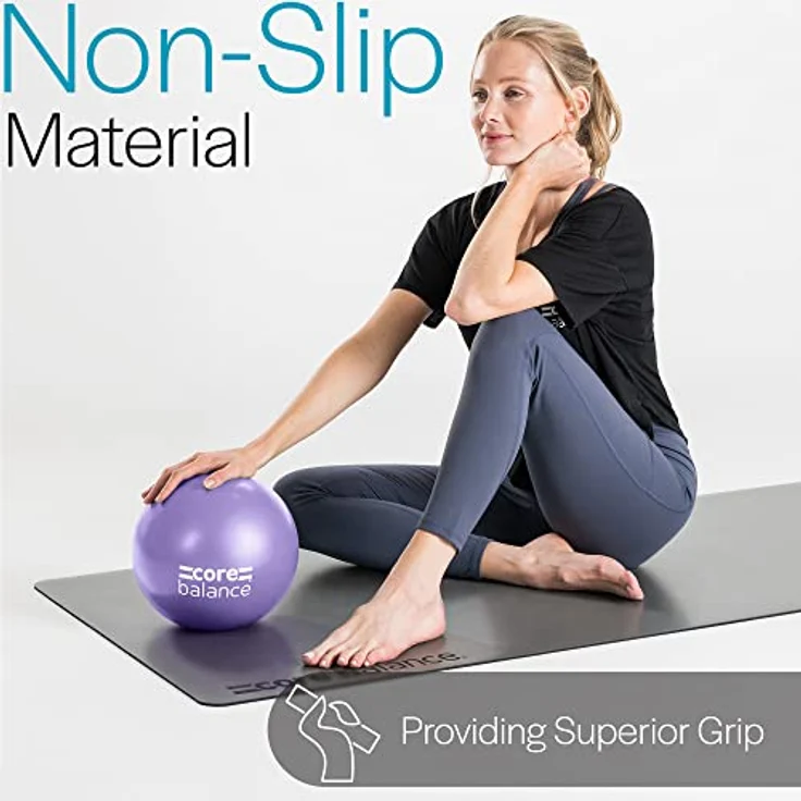 Core Balance Pilatesball - Anti-Burst Yogaball - rutschfestes PVC - Gymnastik, Fitness, Physiotherapie leicht – Einfach Aufzublasen - 200 Kg Maximalgewicht - 23 cm groß, 200 g - 4 – Bild 4