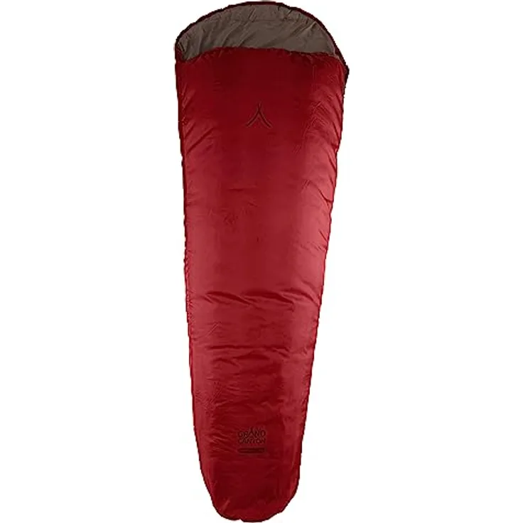 Grand Canyon Whistler 190 Mumienschlafsack, rot, leichtes Ripstop-Material, für Temperaturen bis 1 °C, für Körpergröße bis 190 cm