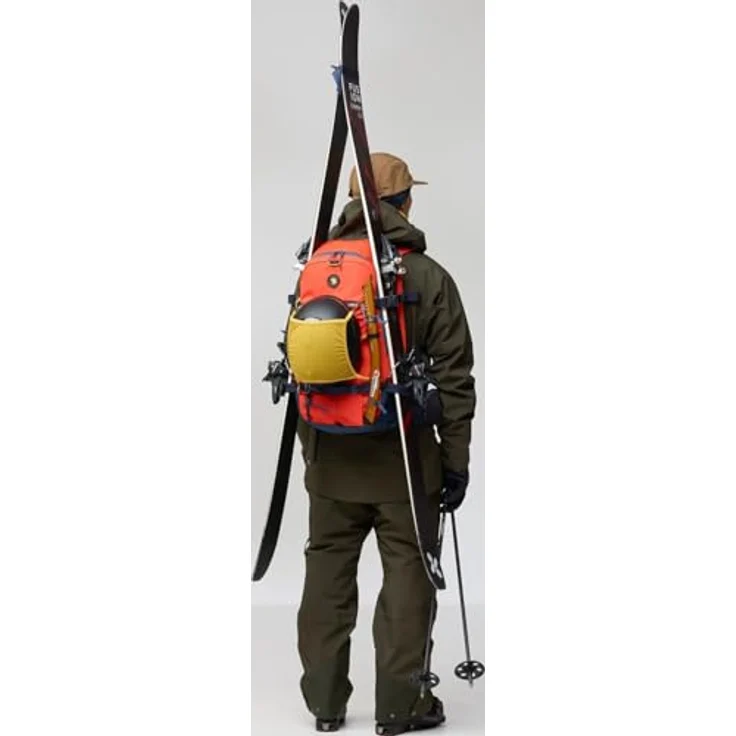 Fjällräven Bergtagen Touring 30L Rucksack, wasserdichter Skitouren-Rucksack aus 100% recyceltem Polyamid, Flame Orange/Mountain Blue, M/L – Bild 5