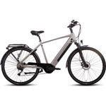 SAXONETTE E-Bike Deluxe Sport 10 Gang, Mittelmotor, 418 Wh Akku, Pedelec, Trekkingrad, Silber