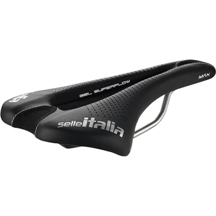 Selle Italia Max SLR Gel Superflow, Fahrradsattel für Road/Offroad, 280 g, Fibra-Tek, Schwarz, Größe L (W 145 x L 275 mm) – Bild 1