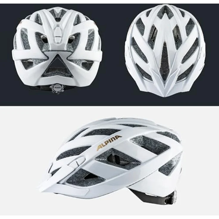 ALPINA PANOMA CLASSIC, Fahrradhelm in white-blue gloss, optimal für schmale Köpfe, mit Inmold-Fertigung und 23 Belüftungsöffnungen – Bild 5