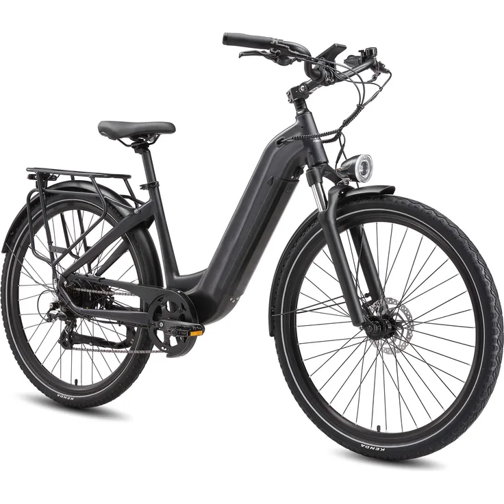 VANKEL Cityrad Marathon E-Bike, 810WH Pedelec mit 250W Heckmotor, 36V 22,5AH, 100km Reichweite, 7-Gang Shimano, Scheibenbremsen, Aluminiumrahmen mit Tiefeinstieg