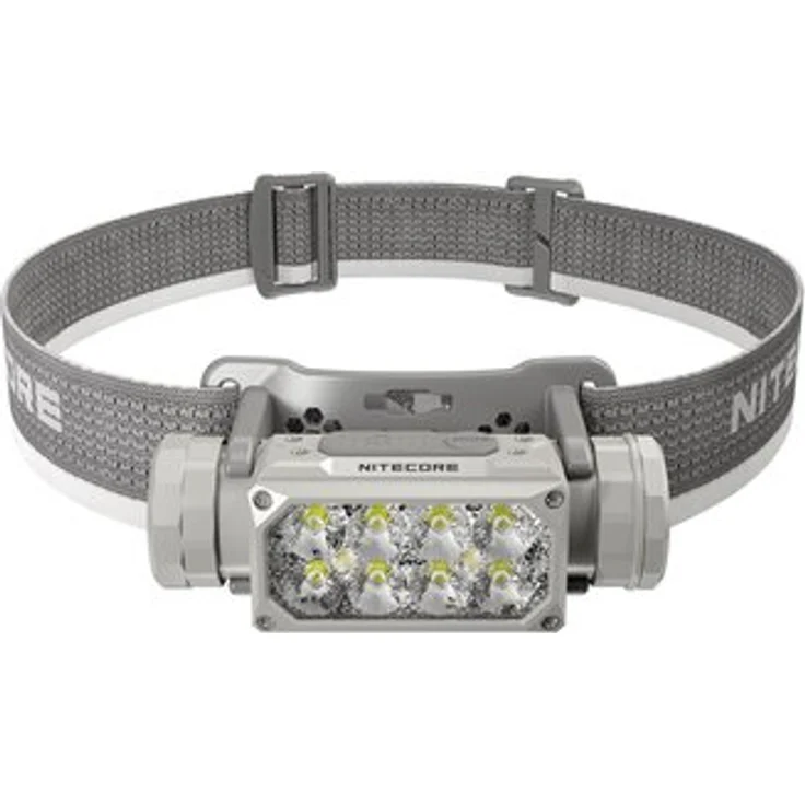Nitecore HC65 UHE Stirnlampe, 2000 Lumen, 3 Lichtquellen, grau, Li-Ion Akku NL1840HP