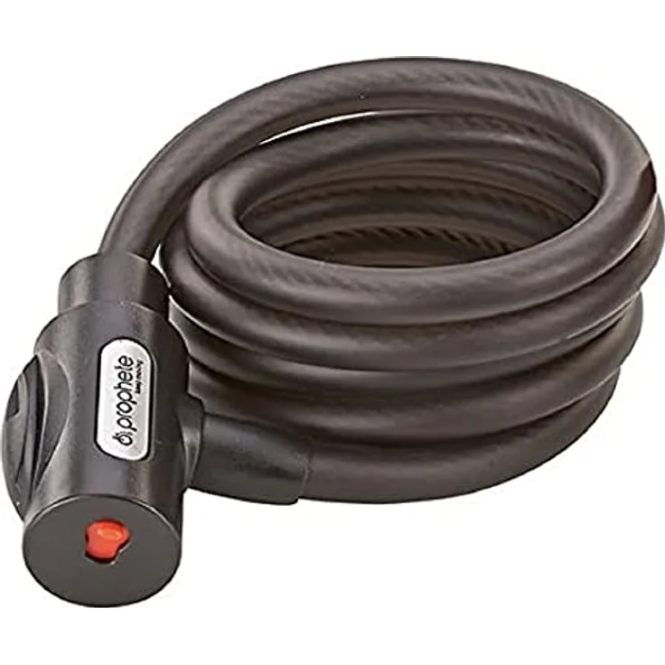 Prophete Spiralkabelschloss, 150 cm lang, Durchmesser 12 mm, mit Laser-Cut Key Technologie und Halter