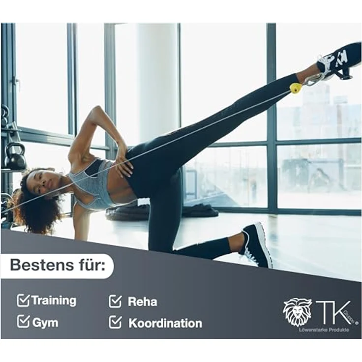 2er Fußschlaufen Set - schwarz mit Karabiner & Klettverschluss - justierbarer Footstrap für Fitness - Training - Sport - Fussmanschetten für Kabelzug für Frauen – Bild 3