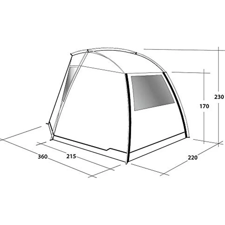 Outwell Woodcrest Vorzelt für Campingbusse, 11.60 kg, für 1 Person, freistehendes Aluflex-System, insektensichere Fenster – Bild 2