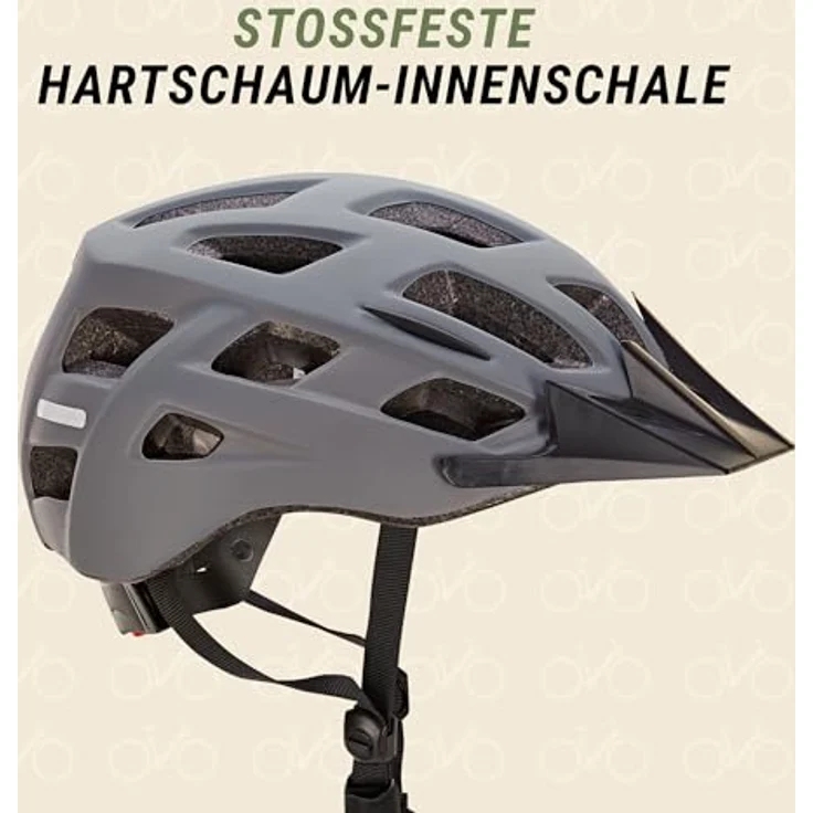 Prophete Fahrradhelm mit LED-Rückleuchte & Fidlock-Verschluss, verstellbar in Größe 58-61 cm, modernes Design in Grau, inklusive Reflexionsstreifen für optimale Sichtbarkeit – Bild 3