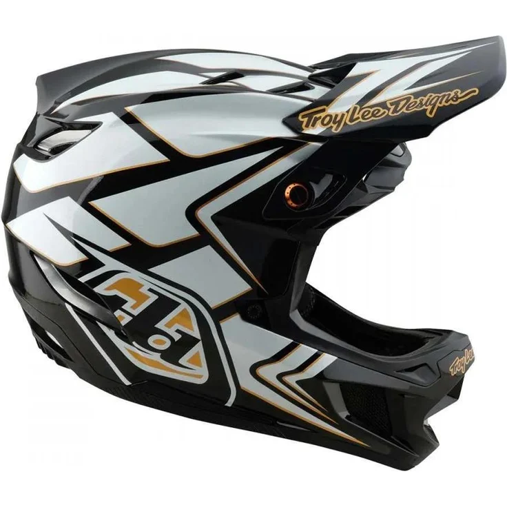 Troy Lee Designs D4 Composite Downhillhelm, MIPS-Schutz, anatomische Wangenpolster, weiß, Größe L