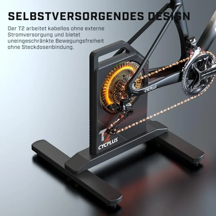 CYCPLUS T2H Fahrradtrainer, 2200W bürstenloser Motor, 20 % Steigungssimulation, Dual-Modus BLE/ANT+, leise Dreifach-Schalldämmung mit Doppellüftern – Bild 4