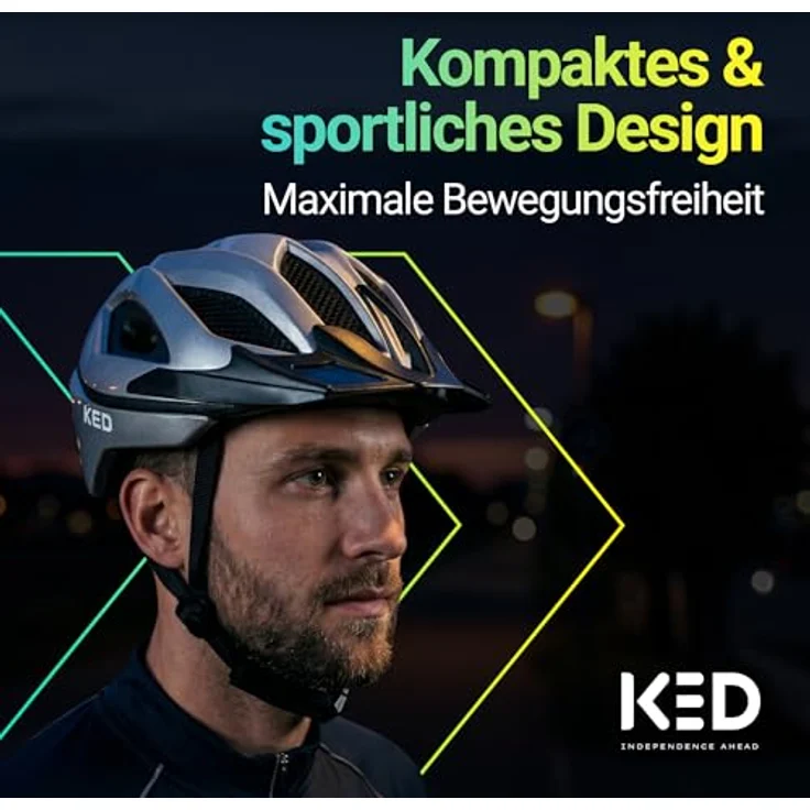 KED Spiri II Trend Fahrradhelm, grau, Größe M (52-58 cm), mit K-Fit Anpassungssystem und LED Rücklicht – Bild 2