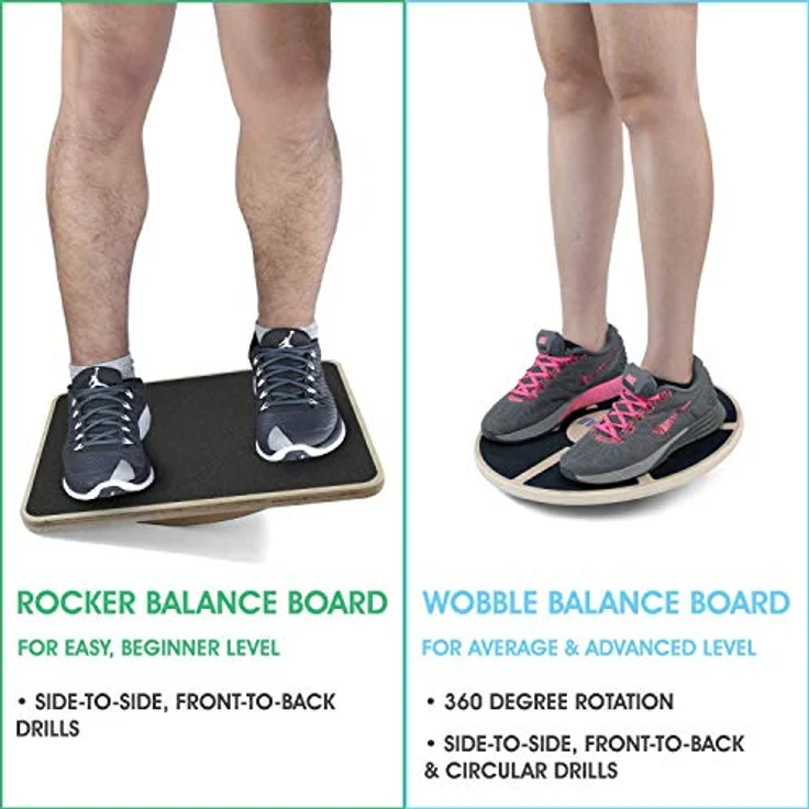 Yes4All Professional Rocker Balance Board 44 Zentimeter; Rocker Board, Rocker Wooden Balance Board für Stehpult, Unterstützung bis zu 158kg – Bild 5