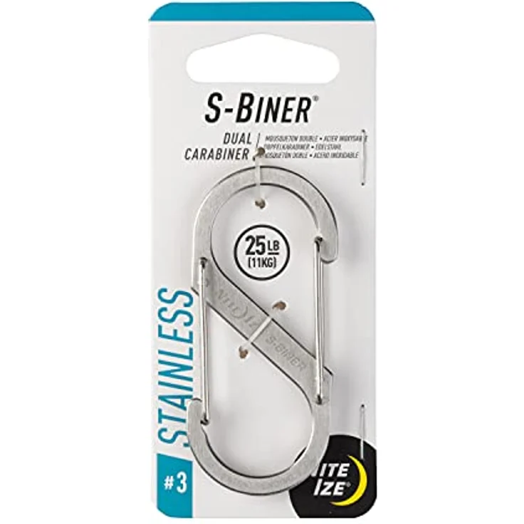 Nite Ize Herren Karabiner S-Biner Stahl GR 4, Silber - Hohe Zugfestigkeit für vielfältige Anwendungen – Bild 1