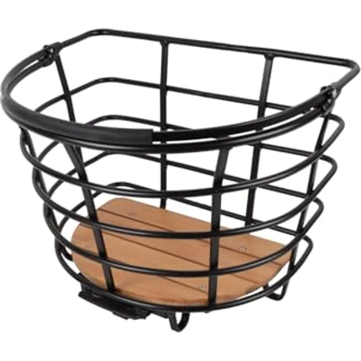 Atran Velo Epic Curve AVS Vorderradkorb, Unisex Erwachsene, Schwarz/Braun, Volumen 24.5 l, 30 x 31 x 40 cm, inkl. AVS Systemadapter, abnehmbar