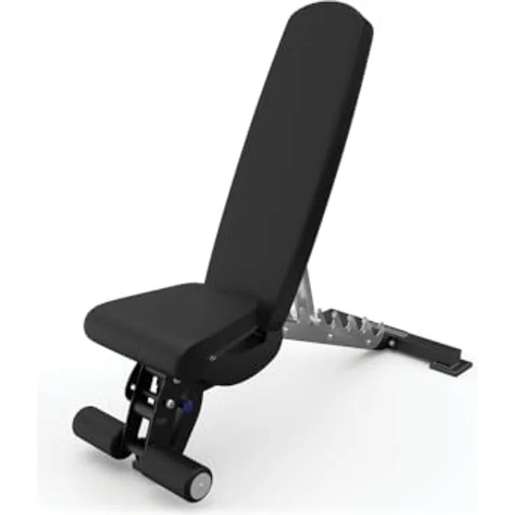 Atletica B6-Decline Hantelbank | Studio Qualität | 43 kg schwer | Negativ verstellbar | Beinablage | Edelstahl Verstellmechanismus | 7 cm dicke Polster Material Mesh