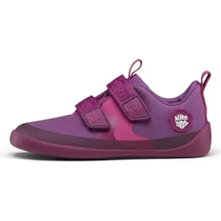 Affenzahn Kid's Barfussschuh Baumwolle Lucky, Kletterschuhe für Damen, rosa, Gummisohle, Klettverschluss, atmungsaktiv