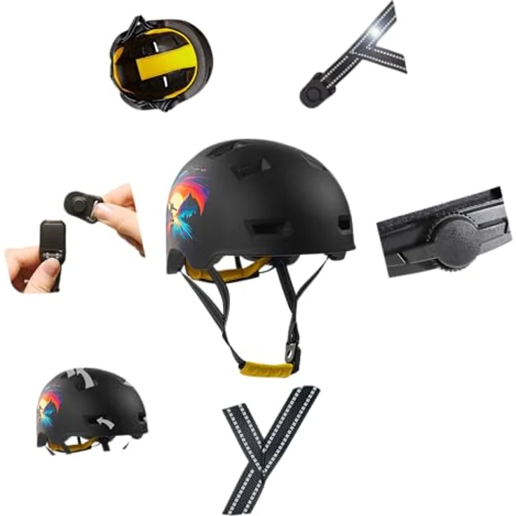 Crazy Safety Rampage Skating, Schwarz, Kinder-Skater- und Fahrradhelm mit EN1078-Zertifizierung, optimaler Schutz und Komfort – Bild 5