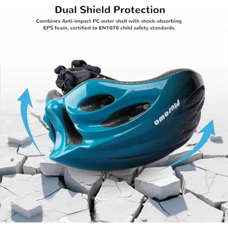 Tacklife Plusawa Kinder Fahrradhelm EN1078 CE, verstellbarer Kinnriemen, 3D DIY Aufkleber, reflektierende Dekoration, für Roller & Inlineskates, Unisex, 50-60 cm – Bild 4