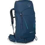 Osprey Kestrel 48, Wanderrucksack für Herren mit verstellbarer AirScape Rückenplatte, integrierter Regenhülle und Trekkingstock-Befestigung, Atlas Blue S/M