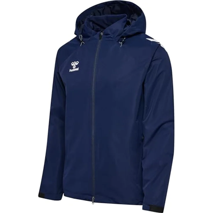 Hummel hmlLEAD 2.0 Allwetterjacke, strapazierfähig, wasserabweisend, verstaubare Kapuze, Blau, Größe L für Herren – Bild 4