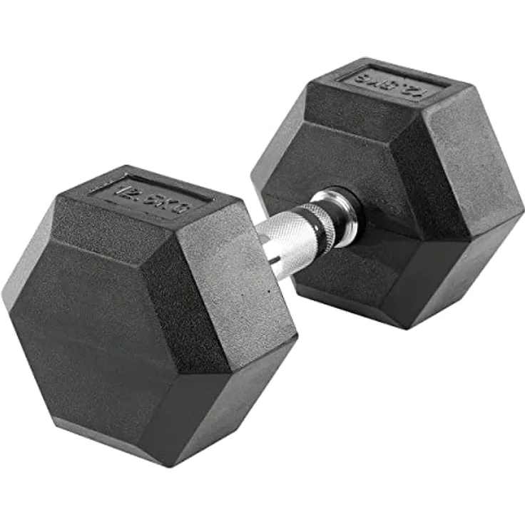 Sport-Tec Hex Kompakthantel aus Gummi, 12,5 kg, Hexagon-Hantel