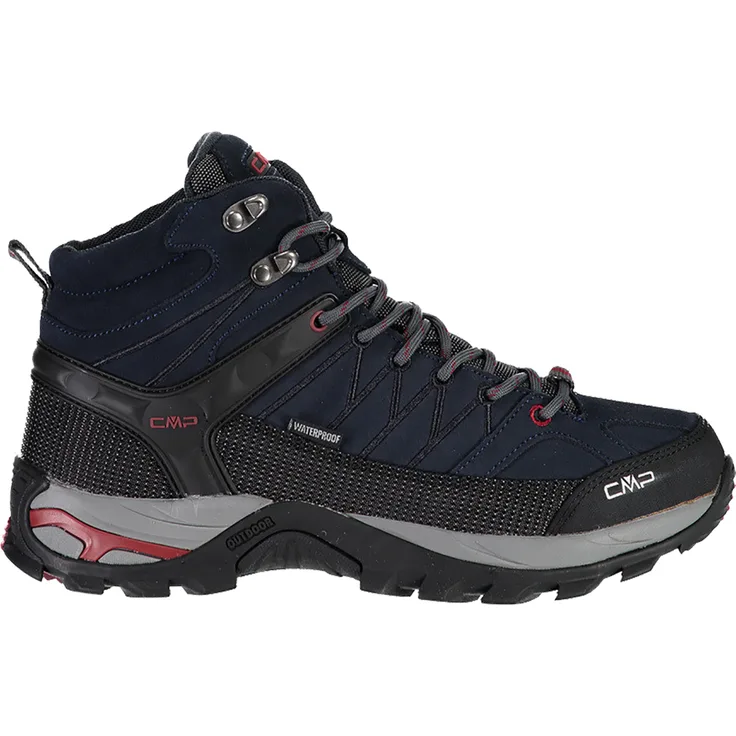 CMP Rigel Mid Waterproof Herren Leder Wanderschuhe, grau, Clima Protect, EU 47, maximale Stabilität und Komfort