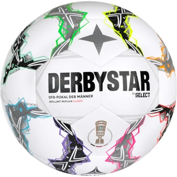 Derbystar DFB-Pokal Brillant Replica S-Light v26, Kinder Fußball für E- und F-Jugend, 290g, PU mit Diamantstruktur – Bild 1
