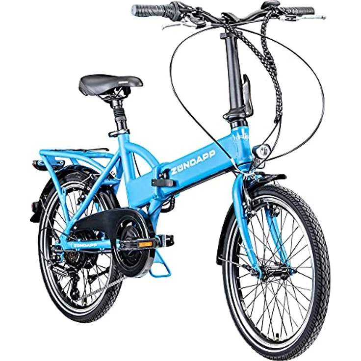 ZÜNDAPP Z101 20 Zoll E Bike Faltrad Damen Herren Elektrofahrrad klappbar Ebike Pedelec E-Bike - 6 Gänge, LED Licht, V-Bremsen - Schwarz – Bild 1