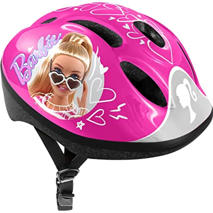 STAMP Girls Bicycle Helmet S Barbie, PINK, verstellbare Kopfgröße 53/56 cm, EPS Struktur, für Fahrrad und Scooter