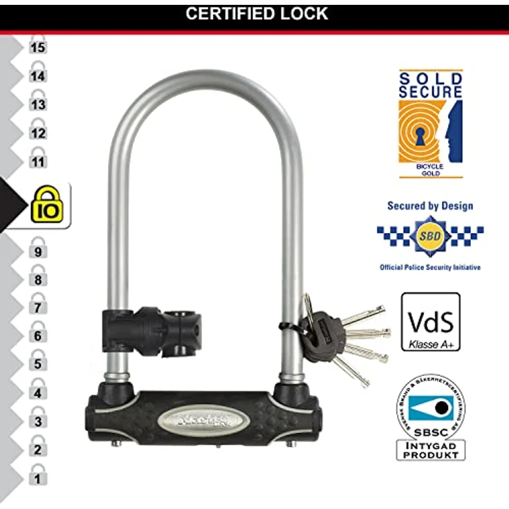 Master Lock Veloschloss mit Schlüssel, robust und sicher in Schwarz – Bild 3