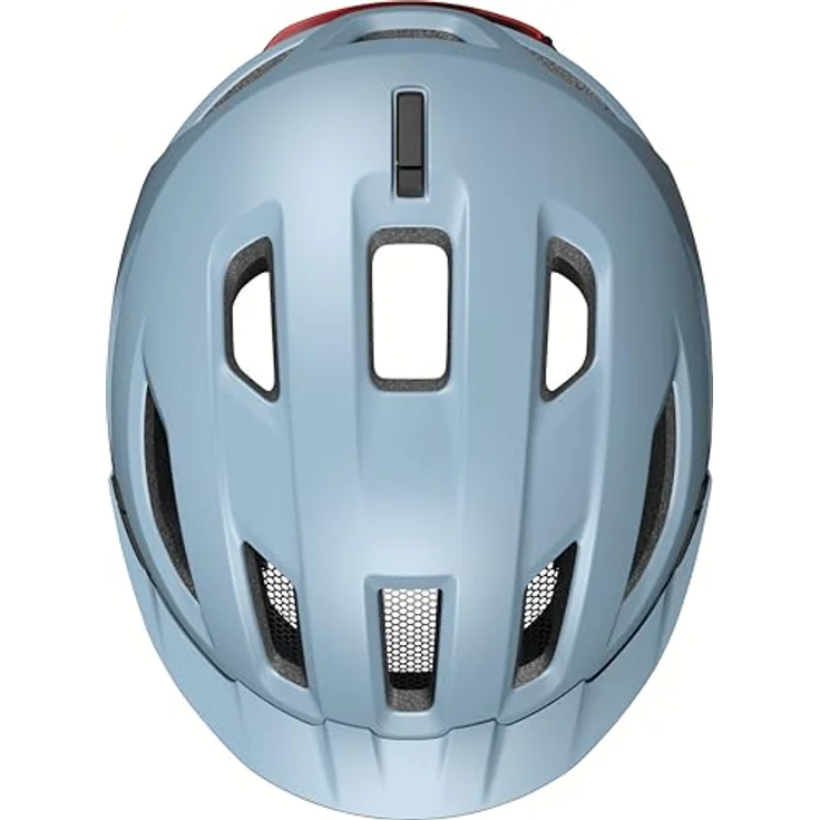 ABUS Urban-I 4.0 ACE, Fahrradhelm mit aufladbarem Rücklicht, 4 Leuchtmodi, Schirm, Zopf-Öffnung, magnetischem Verschluss, Größe S, blau – Bild 4