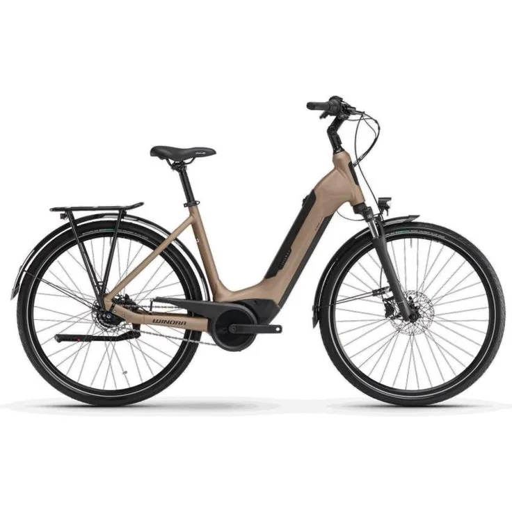 Winora TRIA N8f E i500Wh, Cityrad mit 8-Gang Nexus, 24 Zoll, Espresso matt, Rh 61