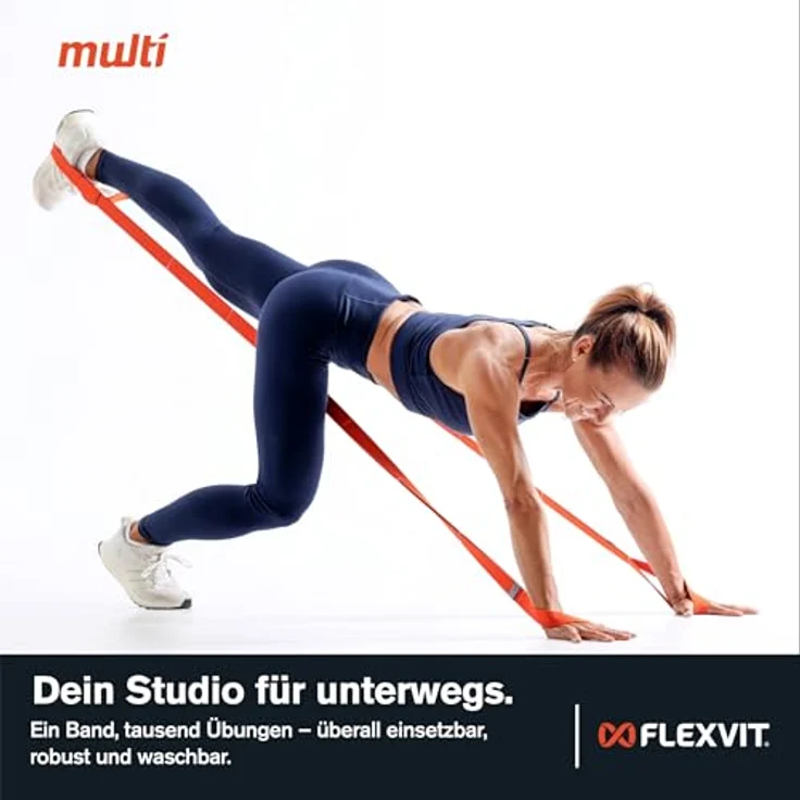 FLEXVIT Multi 10er Set Health (Orange), Leichte Widerstandsbänder mit eingenähten Schlaufen für Mobilitäts- und Aktivierungsübungen, hautfreundliches Material, waschbar bis 60°C – Bild 4