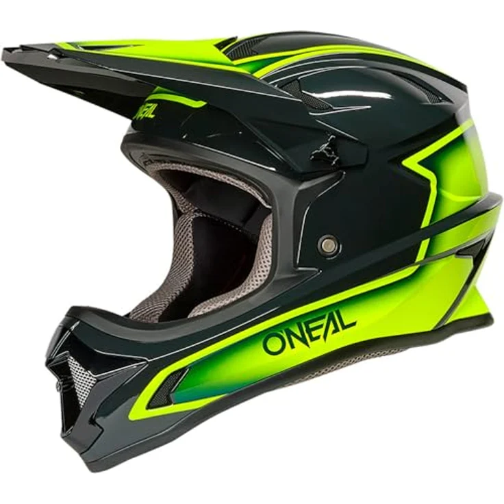 O'Neal Sonus Helm Slick Gray/Neon Yellow, Fullface-Helm für MTB, Enduro, Freeride und Downhill, Größe M – Bild 1