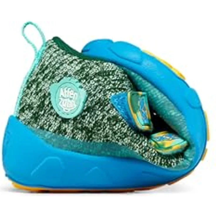 Affenzahn KNIT HAPPY Bär, Unisex Wanderschuhe, Barfussschuhe, wasserdicht und atmungsaktiv, Klettverschluss, Gummisohle, Grün (Größe 27) – Bild 6