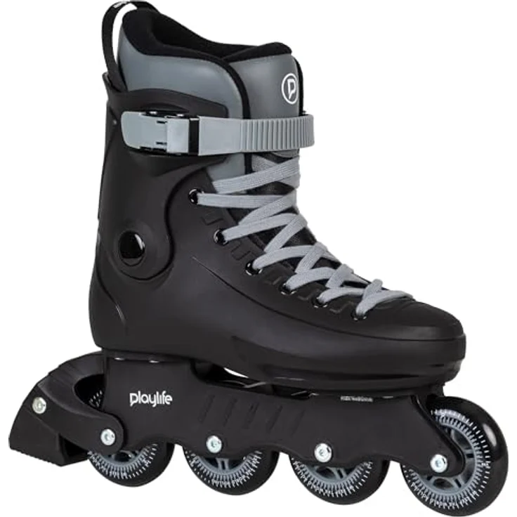 Powerslide Playlife Rave Black 80, Inline Skates mit 4x80mm Radkonfiguration, Dual Fit Innenausstattung, Schwarz/Grau – Bild 2