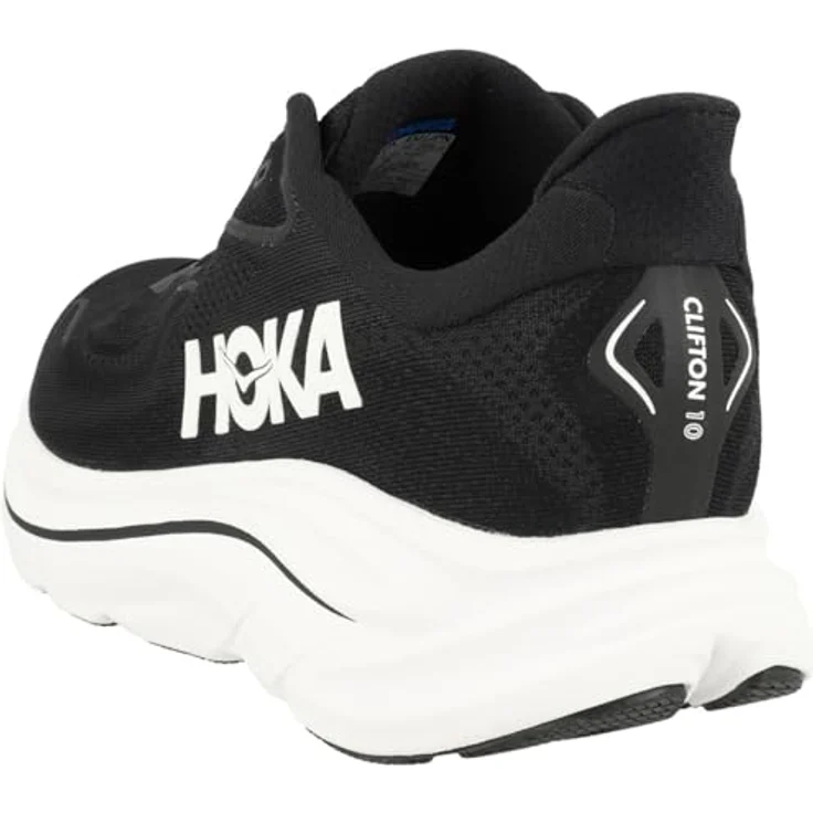 Hoka One One M Clifton 10 Wide, Laufschuh mit CMEVA-Dämpfung, atmungsaktivem Obermaterial, schwarz/weiß, Größe 42 – Bild 6
