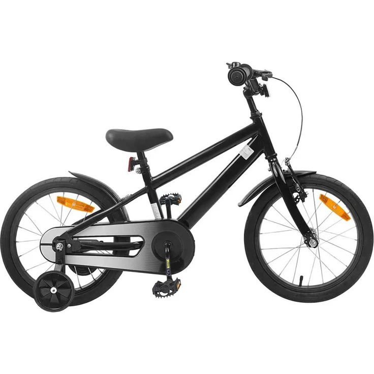 vidaXL Kinderfahrrad 16 Zoll, für Kinder von 4-6 Jahren, schwarz, mit Aufbauanleitung und zulässigem Gesamtgewicht von 50 kg