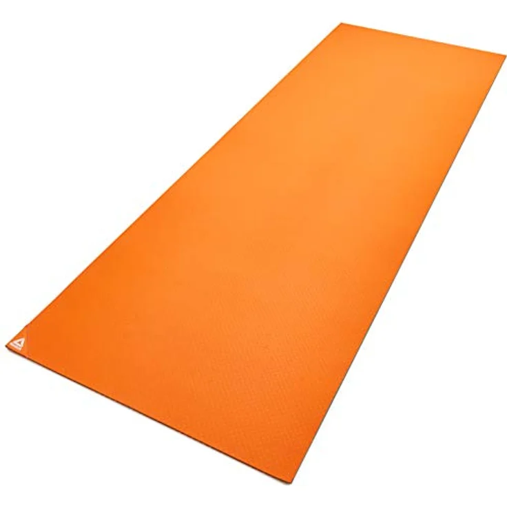 Reebok Unisex-Adult Fitness Mat, orange, 7 mm dicke NBR Yogamatte mit geriffelter Unterseite für sicheren Halt – Bild 2