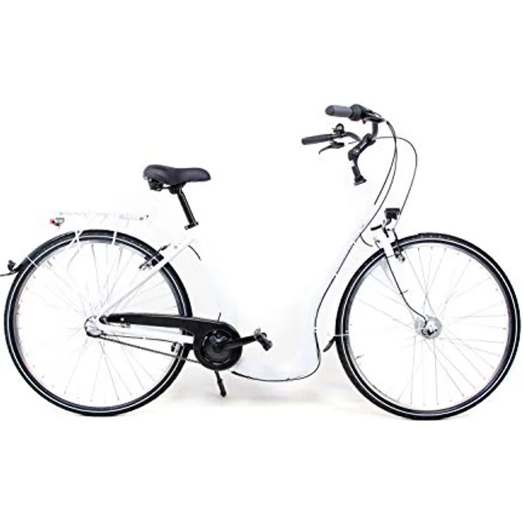 Sprick 28 Zoll Alu Fahrrad City Bike Damen 3 Gang Nabenschaltung Tiefeinsteiger Piano Weiss