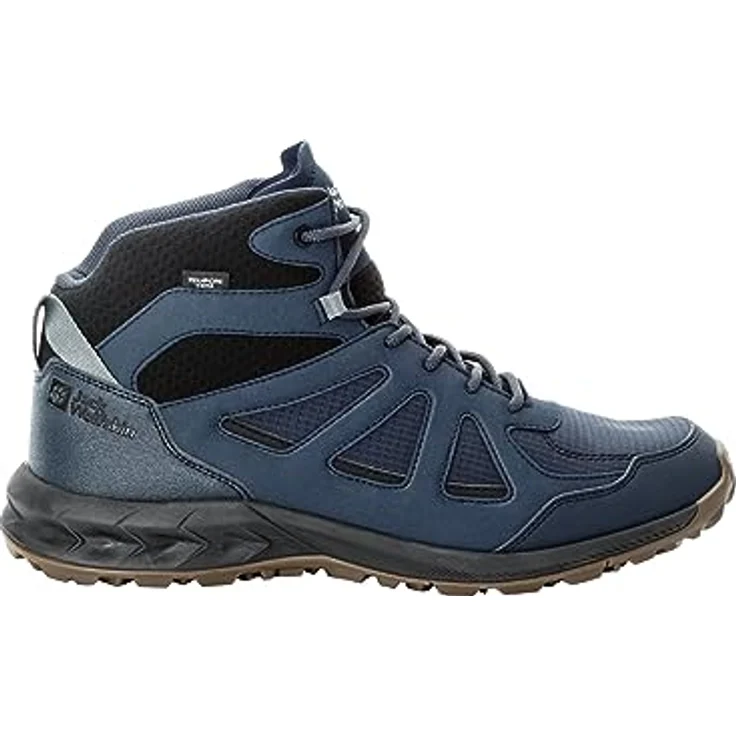 Jack Wolfskin Woodland 2 Texapore Mid M, Herren Wanderschuhe mit Texapore Membran, wasser- und winddicht, Blau, Größe 45 – Bild 2