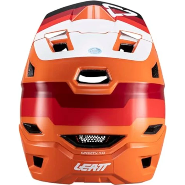 Leatt Fullface Helm Gravity 4.0, MTB Integralhelm mit 22 Belüftungsöffnungen, Flame - Orange Rot, Größe M – Bild 3