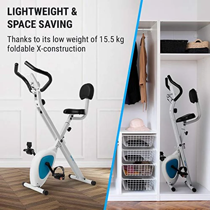 Capital Sports Azura Air Heimtrainer (Tablet-Halterung, Pulsmesser, LCD-Display) - Standfahrrad klappbar, Cardio Fitness - Schwarz – Bild 5