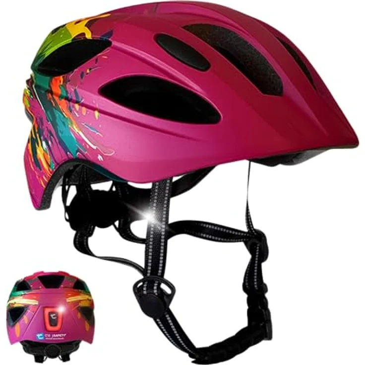 Crazy Safety Cool Splash, Velohelm für Kinder mit robustem Schutz, komfortable Belüftung und anpassbarem Sitz, bunt – Bild 1