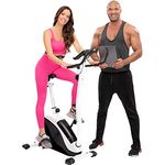 Miweba Sports Ergometer ME400 Heimtrainer - App Steuerung - 12 Kg Schwungmasse - Trimmrad - Cardio - Pulsgurt - Magnetbremse - LCD Display (Schwarz Weiß)