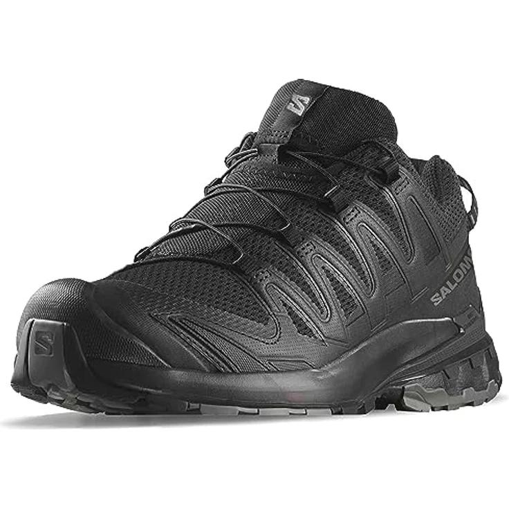 Salomon XA Pro 3D v9, Herren Laufschuhe mit Schnellschnürung, OrthoLite-Einlegesohle, Contagrip Außensohle, Schwarz (Größe 45 1/3) – Bild 1