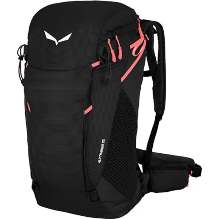 Salewa Alp Trainer 25L Rucksack, 55 cm, schwarz, 100% Nylon, ideal für Wanderungen