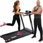 Miweba Sports elektrisches Laufband HT500 | 3 PS - 1-14 Km/h - Traglast 120 Kg - Klappbar - 12 Programme - Smartphone Tablet Halterung - Große Lauffläche - LCD-Display - Elektro-Laufband