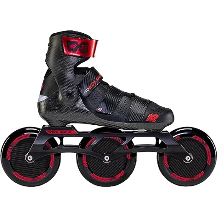 K2 Skates REDLINE 125 Inline Skates Unisex, schwarz-rot, Größe EU: 43.5, Carbon Cuff und Base, hohe Geschwindigkeit – Bild 2